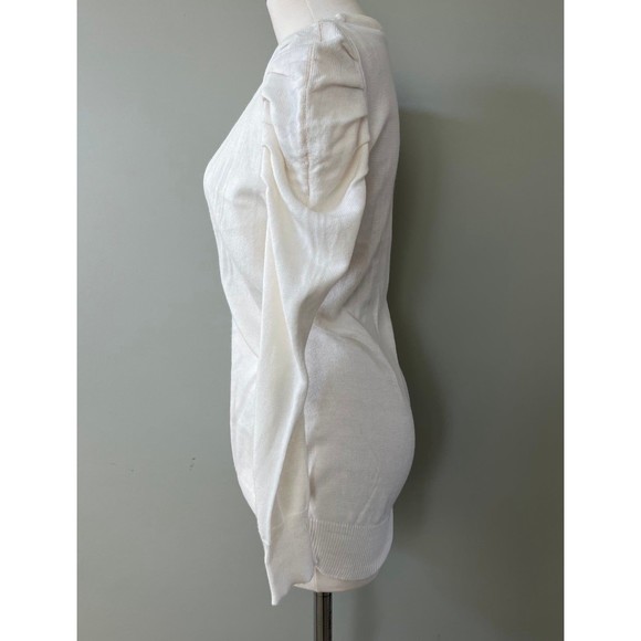 Ivory Long Sleeve Button Front Women’s Sweater Top Shirt szM by Allison Brittney - Picture 9 of 11
